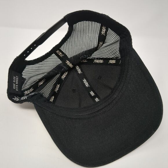 Yee Yee Snapback Mesh Back Trucker Hat Black One Size Solid Adjustable - Picture 6 of 9